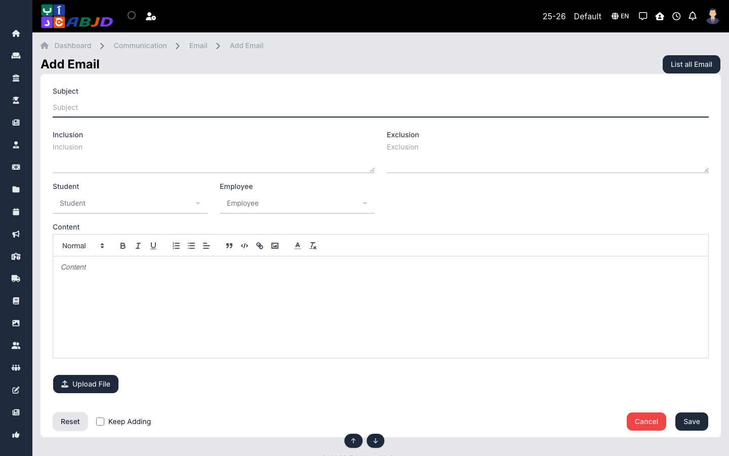 New email form