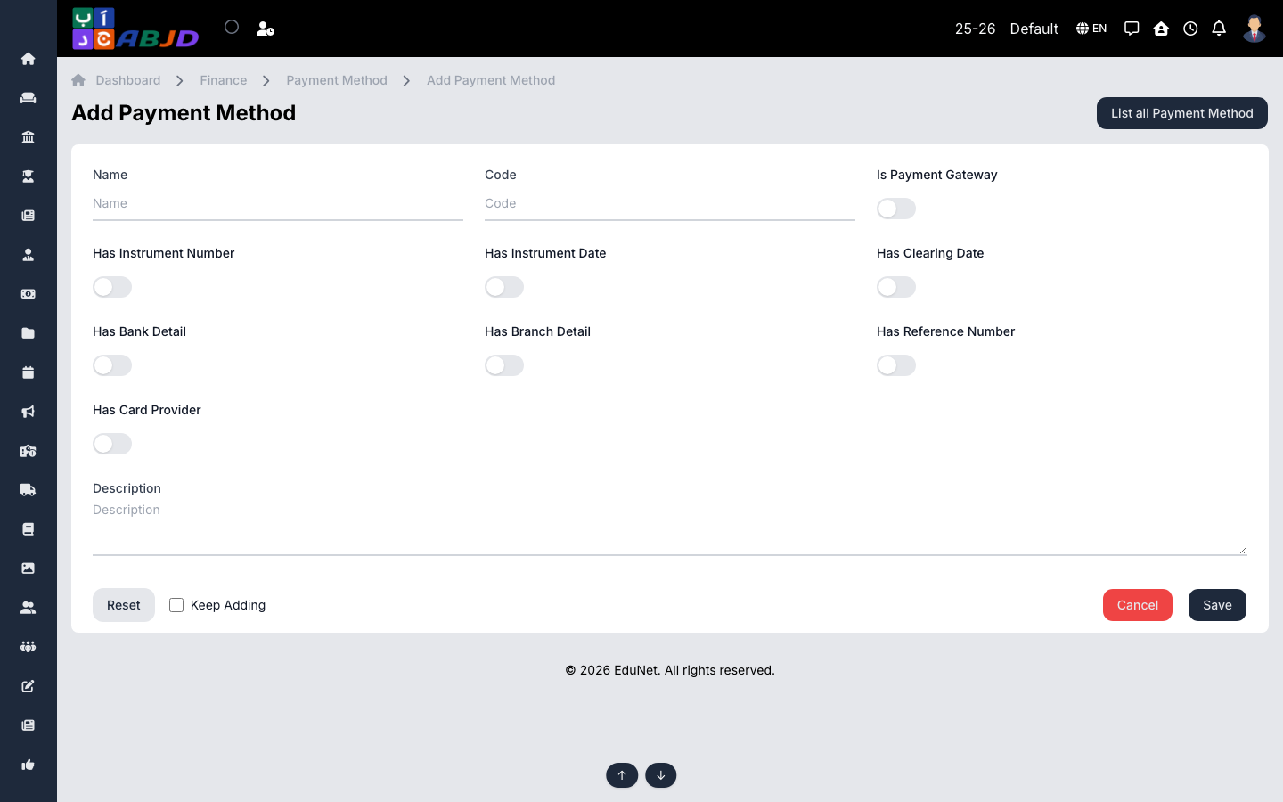 Add payment method form