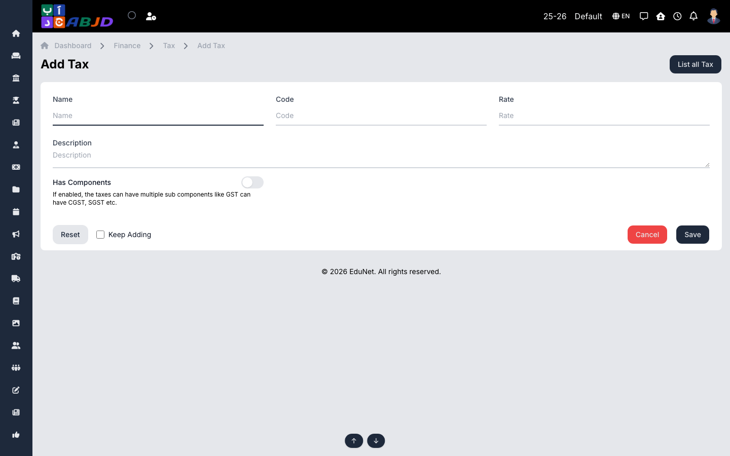 Add tax form