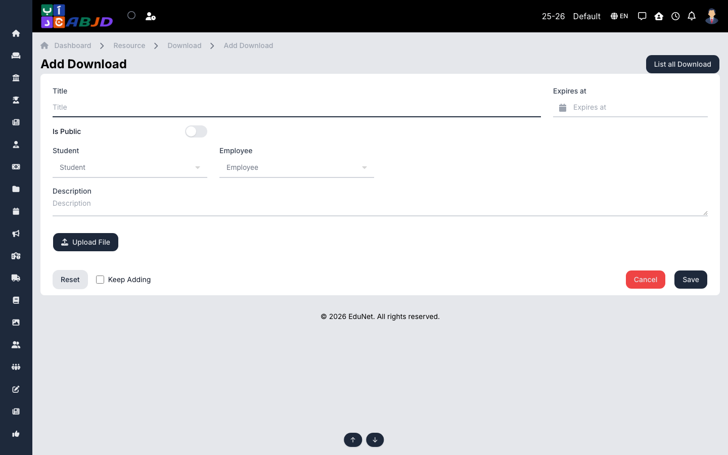 Add download form
