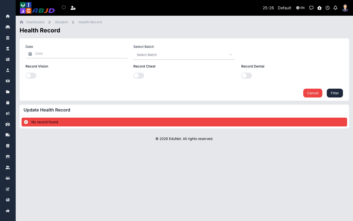 Health record page