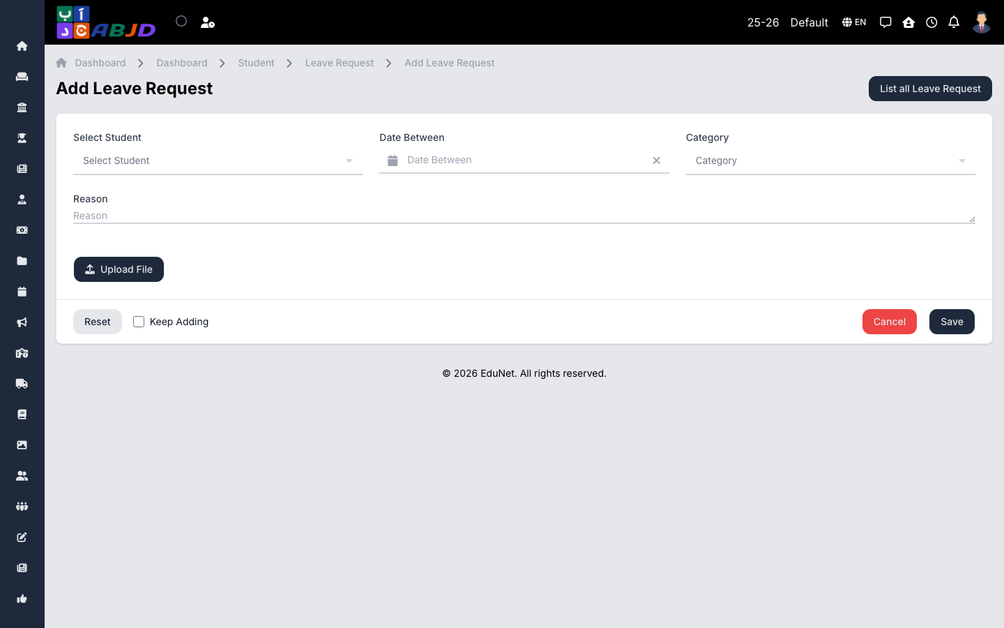 Add leave request form