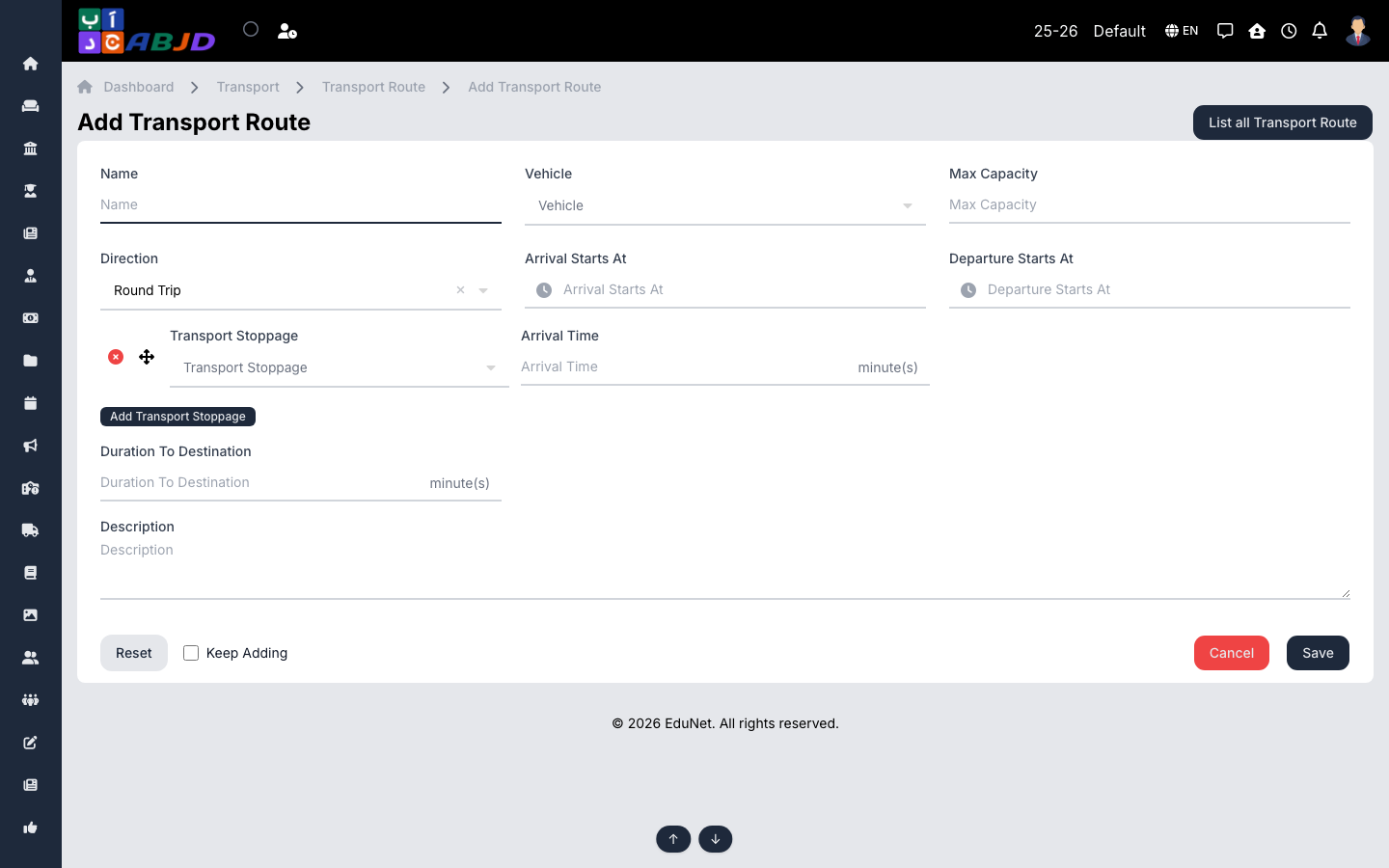 Add route form