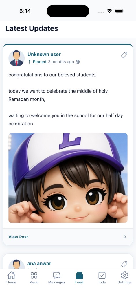 School announcements